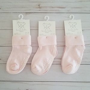 3 pairs Koala Kids Girls Pink toddler socks